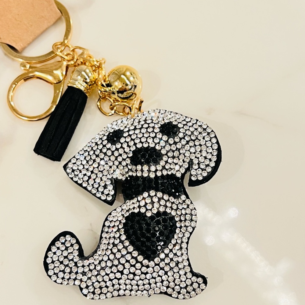 NWT POPPY CRYSTAL KEYCHAIN BAG CHARM